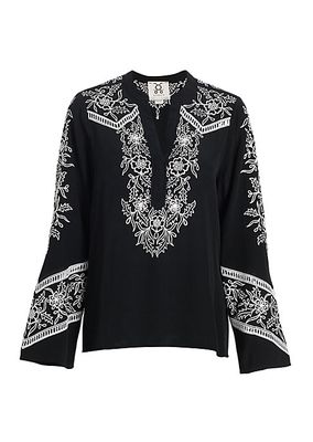 Paola Floral Embroidered Top