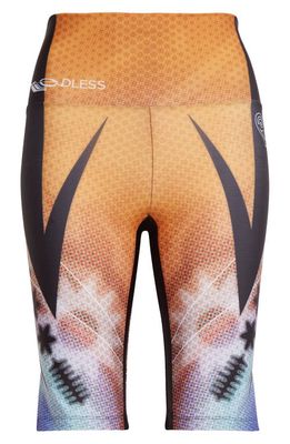 Paolina Russo Pixel Print Bike Shorts in Orangina