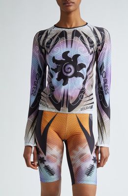 Paolina Russo Pixel Print Long Sleeve Top in Crayon Box