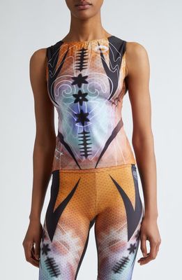 Paolina Russo Pixel Print Tank in Orangina