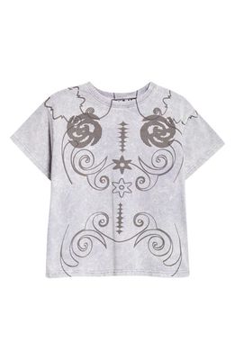 Paolina Russo Relic Print Cotton Baby Tee in Lilac /Volcanic Glass