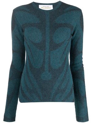 Paolina Russo two-tone wool jumper - Blue