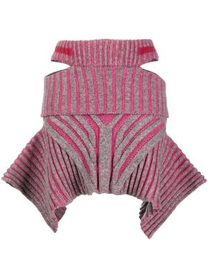 Paolina Russo Warrior ribbed-knit mini skirt - Pink