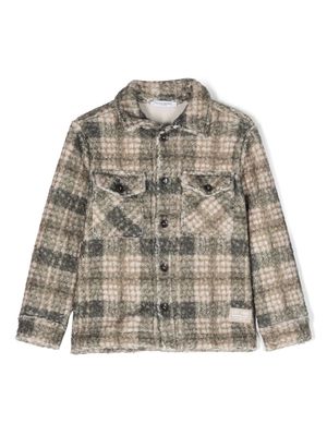 Paolo Pecora Kids button-up checked shirt jacket - Green