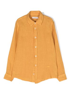 Paolo Pecora Kids classic-collar linen shirt - Yellow