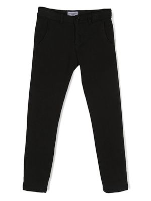 Paolo Pecora Kids cotton slim-fit trousers - Black