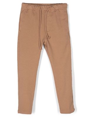 Paolo Pecora Kids drawstring cotton chino trousers - Brown