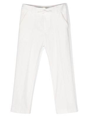 Paolo Pecora Kids drawstring-waist jersey chinos - White