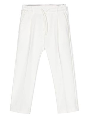 Paolo Pecora Kids drawstring-waist straight-leg trousers - White