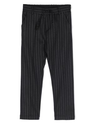 Paolo Pecora Kids drawstring-waist striped trousers - Blue