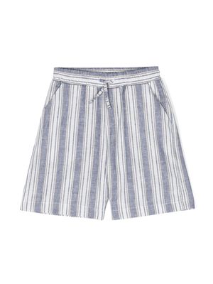 Paolo Pecora Kids elasticated-waist striped shorts - Blue