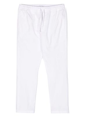 Paolo Pecora Kids elasticated-waist twill trousers - White