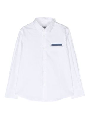 Paolo Pecora Kids faux-pocket poplin shirt - White