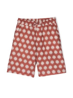 Paolo Pecora Kids graphic-print straight-leg shorts - Red