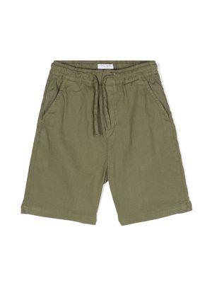Paolo Pecora Kids interlock-twill linen-blend shorts - Green