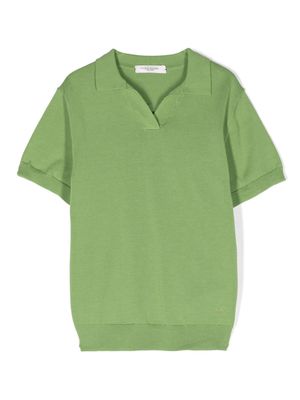 Paolo Pecora Kids knitted cotton polo shirt - Green