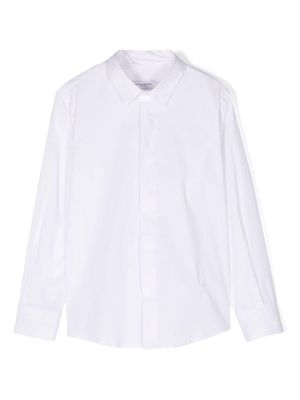 Paolo Pecora Kids logo-embroidered long-sleeve shirt - White