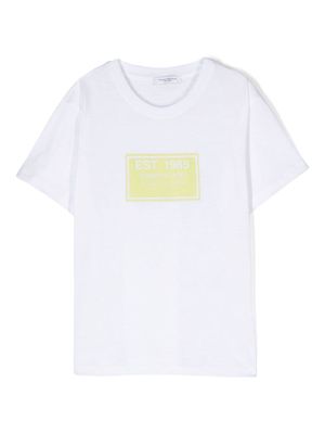 Paolo Pecora Kids logo-rubberised cotton T-shirt - White