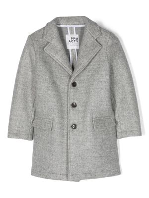 Paolo Pecora Kids mélange-effect single-breasted coat - Grey