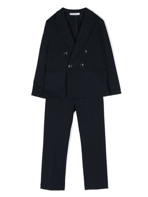 Paolo Pecora Kids peak-lapels double-breasted suit - Blue