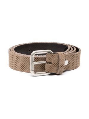 Paolo Pecora Kids perforated leather belt - Brown