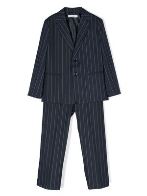 Paolo Pecora Kids pinstriped single-breasted suit - Blue