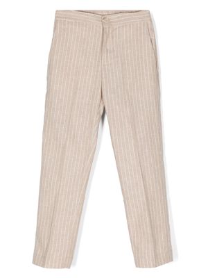 Paolo Pecora Kids pinstriped tailored trousers - Neutrals