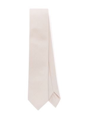 Paolo Pecora Kids pointed twill tie - Neutrals