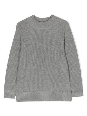 Paolo Pecora Kids purl-knit ribbed-trim jumper - Grey