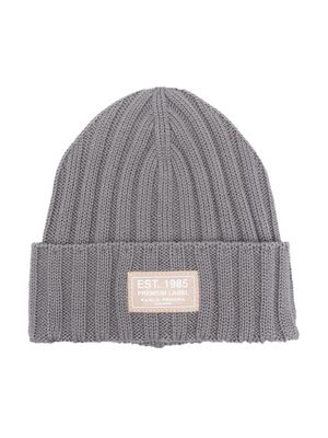 Paolo Pecora Kids ribbed-knit wool-blend beanie - Grey