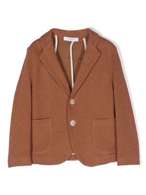 Paolo Pecora Kids single-breasted knitted blazer - Brown