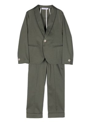 Paolo Pecora Kids single-breasted poplin suit - Green