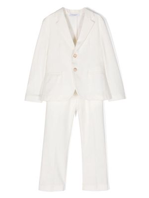 Paolo Pecora Kids single-breasted twill suit - White