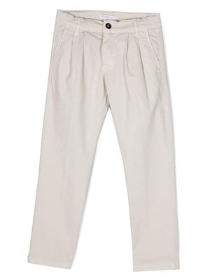 Paolo Pecora Kids slim-cut cotton chino trousers - Neutrals