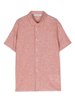 Paolo Pecora Kids slub-texture buttoned shirt - Blue