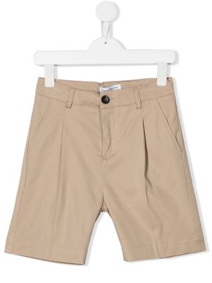 Paolo Pecora Kids straight-leg cotton shorts - Neutrals