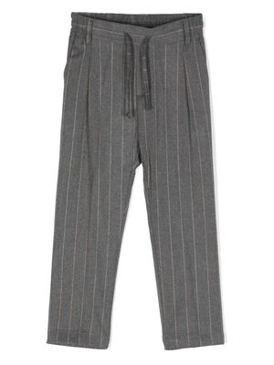 Paolo Pecora Kids striped drawstring-waist trousers - Grey