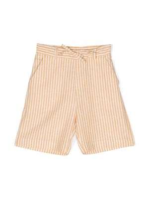 Paolo Pecora Kids striped linen blend shorts - Yellow