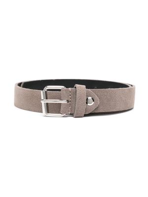 Paolo Pecora Kids suede buckle belt - Brown