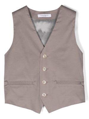 Paolo Pecora Kids V-neck stretch-cotton waistcoat - Grey