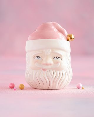 Papa Noel Pink Cookie Jar