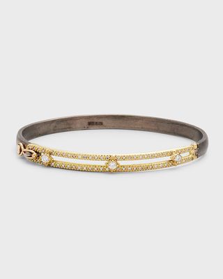Paperclip Huggie Bracelet with Diamond Crivelli