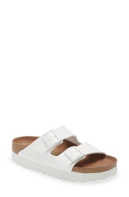 Papillio by Birkenstock Arizona Birko-Flor™ Slide Sandal in White Faux Leather