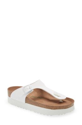 Papillio by Birkenstock Gizeh Birko-Flor Platform Sandal in White Faux Leather