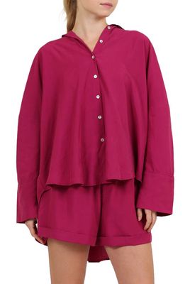 Papinelle Amelie Long Sleeve Short Pajamas in Raspberry