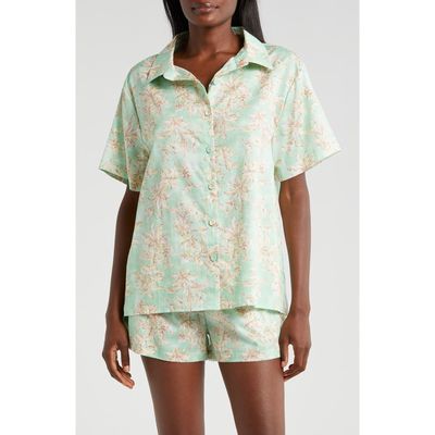 Papinelle Bridget Cotton Sateen Short Pajamas in Mint