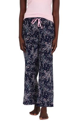 Papinelle Cheri Blossom Brushed Organic Cotton Pajama Pants in Navy