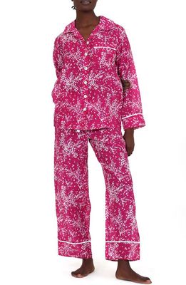 Papinelle Cheri Blossom Cotton & Silk Pajamas in Fuchsia