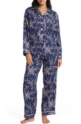 Papinelle Cheri Blossom Cotton & Silk Pajamas in Navy
