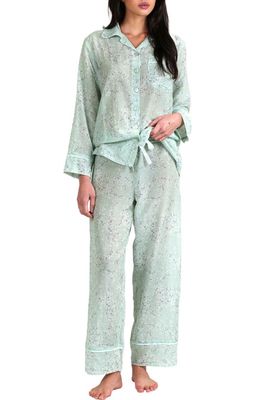 Papinelle Cheri Blossom Cotton & Silk Pajamas in Sage